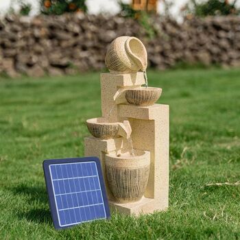 Livingandhome extérieur LED fontaine d'eau rocaille décor énergie solaire 2