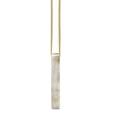 White horn and gold rectangle pendant