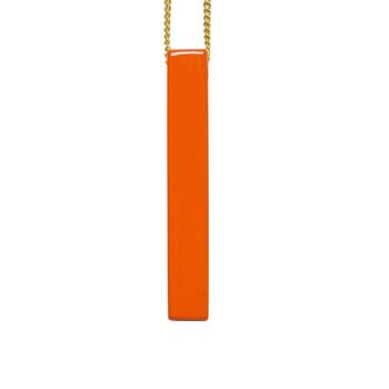 Pendentif corne rectangle orange - Doré 4