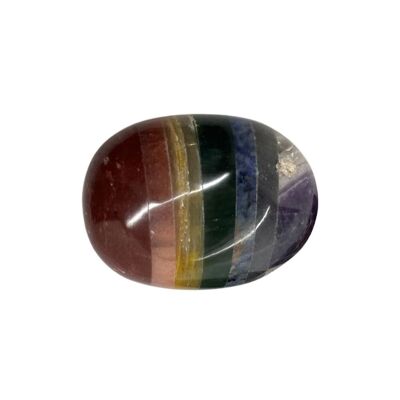 7 Chakra Bonded - Palm Stone Crystal - Oval - 5-7cm
