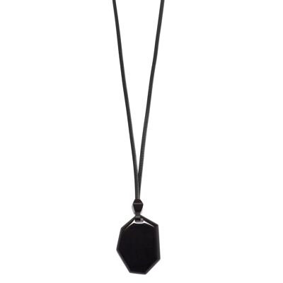 Pendentif de forme abstraite en corne noire