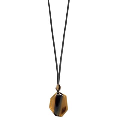 Brown horn abstract shaped pendant