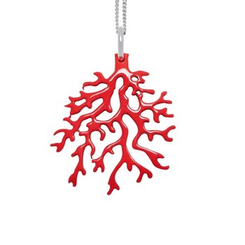 Pendentif en forme de corail rose - Argent 2