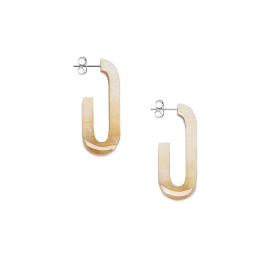 Oblong horn hoop - White Natural