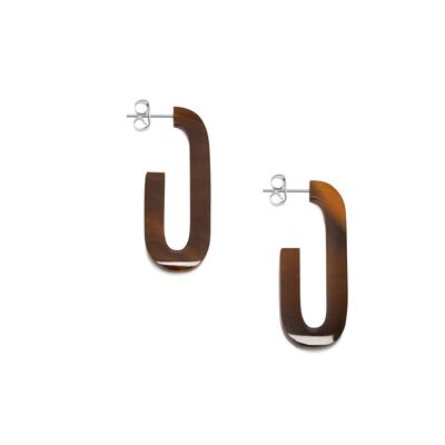 Oblong horn hoop - Brown Natural