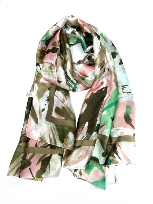 LN-31 Foulard touche soie imprimé peinture