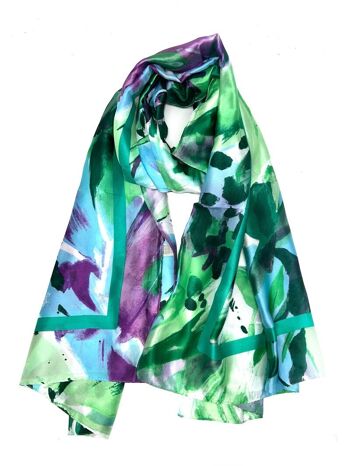 LN-31 Foulard touche soie imprimé peinture 15