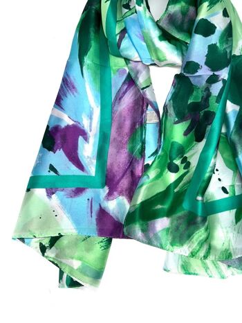 LN-31 Foulard touche soie imprimé peinture 16