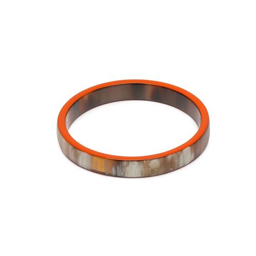 Slim orange and brown Natural Bangle