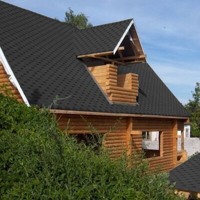 Livingandhome 2.61㎡ Self Adhesive Roofing Felt Shingles Shed Roof Panels Ridge Tiles Hexagonal Black