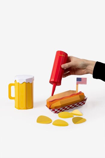Maquette en papier 3D Hot Dog cadeau fête des mères 3