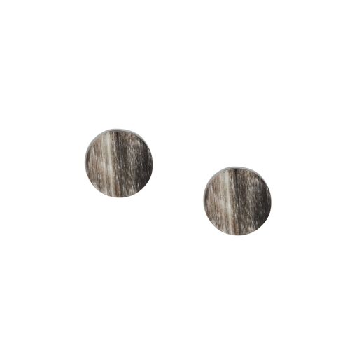 Small round black natural stud