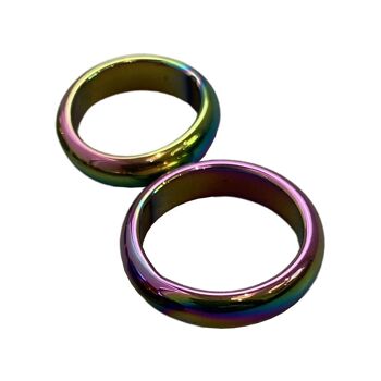 Bague en Cristal Courbé Hématite - Taille 9 - Aura 2