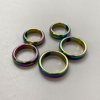 Bague en Cristal Courbé Hématite - Taille 9 - Aura 3