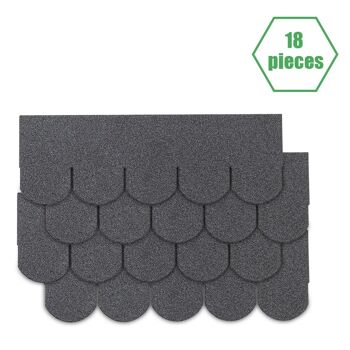 Livingandhome Fishscale-5 Tabs de Toiture en Feutre Bardeaux Tuiles de Toit Bardeaux Légers 18 pcs/Pack Gris 7