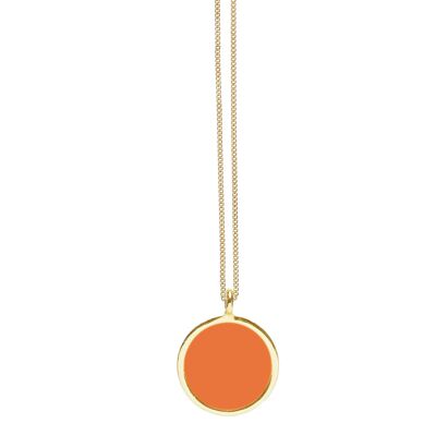 Pendentif émail doré et orange