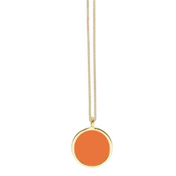 Pendentif émail doré et orange 1