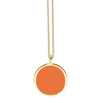 Pendentif émail doré et orange 2