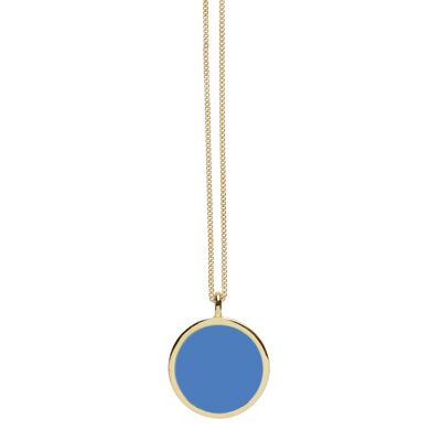 Gold and blue enamel pendant