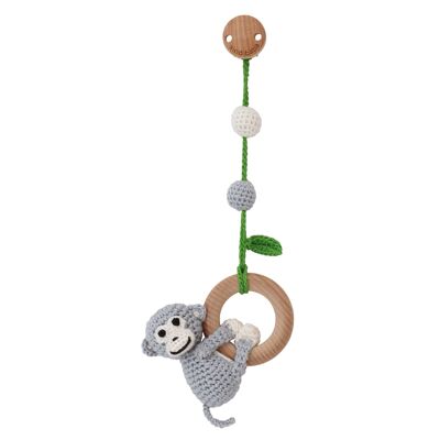 3in1 hanging toy monkey CHARLIE in grey
