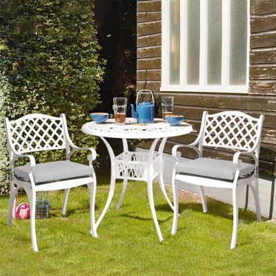 Livingandhome Set di 5 sedie da giardino in alluminio pressofuso con tavolo da bistrot