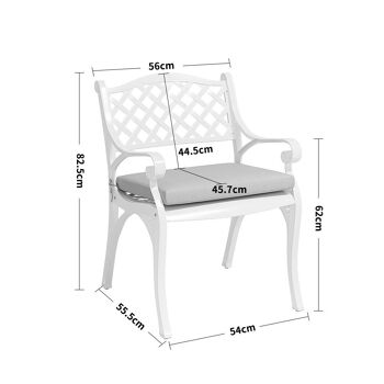 Livingandhome Lot de 5 chaises de jardin en fonte d'aluminium avec table bistro 3