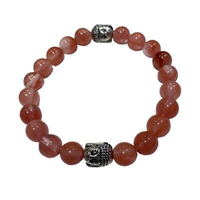 Bracciale Buddha - Quarzo ciliegia