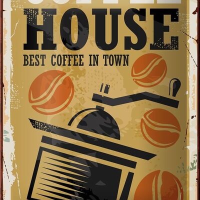 Tin sign vintage 12x18cm coffee best in town decoration