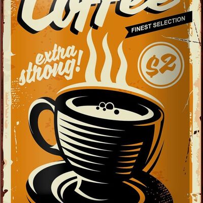 Blechschild Retro 12x18cm extra strong Coffee Kaffee Dekoration