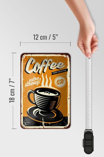 Plaque en tôle rétro 12x18cm café extra fort décoration café 5