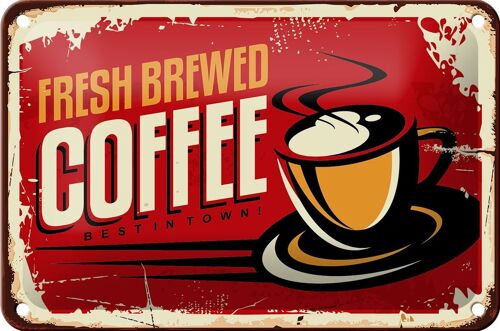 Blechschild Retro 18x12cm Kaffee best Coffee in town Dekoration
