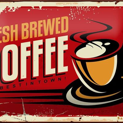 Tin sign retro 18x12cm coffee best coffee in town decoration
