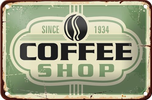 Blechschild Retro 18x12cm Kaffee Coffee Shop since 1934 Dekoration