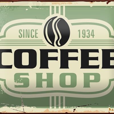 Blechschild Retro 18x12cm Kaffee Coffee Shop since 1934 Dekoration