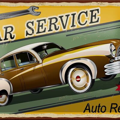 Blechschild Retro 18x12cm Car Service 24/7 Auto repair Dekoration