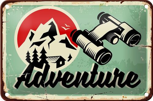 Blechschild Retro 18x12cm Adventure Abenteuer Outdoor Dekoration