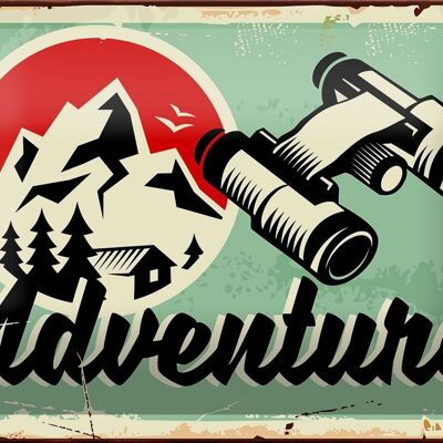 Blechschild Retro 18x12cm Adventure Abenteuer Outdoor Dekoration