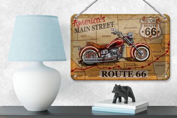 Panneau en étain pour moto, 18x12cm, décoration de la rue principale américaine, route 66 4