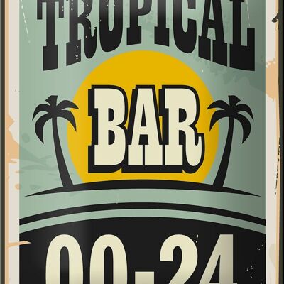 Tin sign 12x18cm Tropical Bar Retro 00-24 Decoration