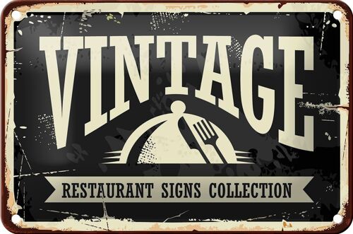 Blechschild Retro 18x12cm Vintage Restaurant Essen Dekoration