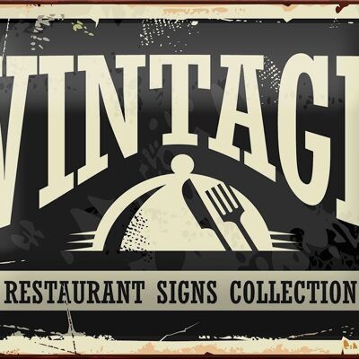 Signe en étain rétro 18x12cm, décoration alimentaire de Restaurant Vintage