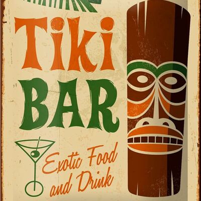 Blechschild 12x18cm Tiki Bar Aloha Exotic Food Dekoration