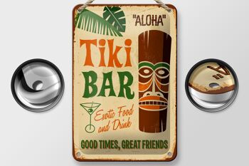 Signe en étain 12x18cm, décoration alimentaire exotique Tiki Bar Aloha 2