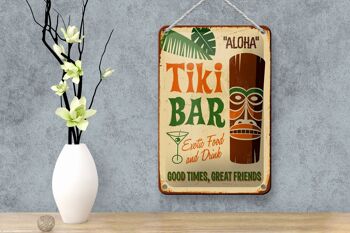Signe en étain 12x18cm, décoration alimentaire exotique Tiki Bar Aloha 4
