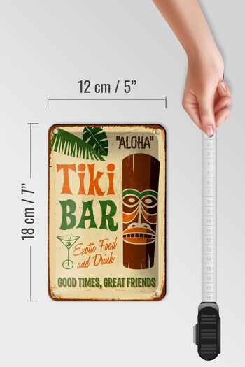 Signe en étain 12x18cm, décoration alimentaire exotique Tiki Bar Aloha 5