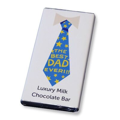Fête des Pères - Le meilleur papa de tous les temps - Barre de chocolat au lait