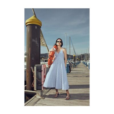 Vestido midi rayas