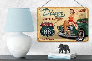 Plaque en tôle Pinup 18x12cm, décoration rétro pour dîner, hamburgers, bière 4