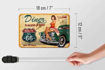 Plaque en tôle Pinup 18x12cm, décoration rétro pour dîner, hamburgers, bière 5