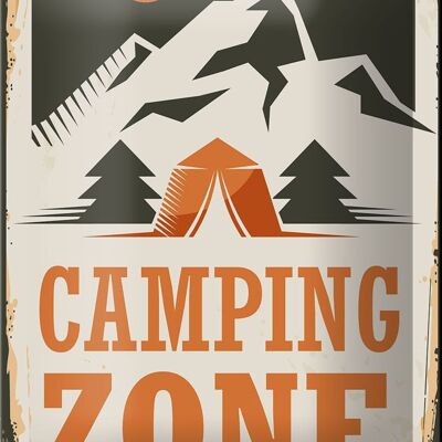Blechschild Camping 12x18cm Camping Zone Outdoor Dekoration